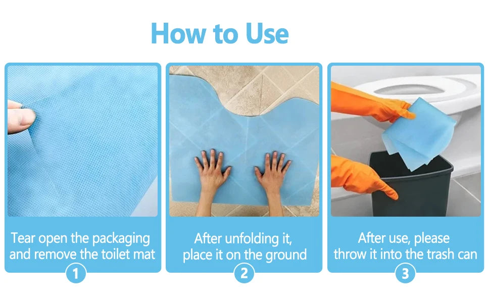 Bymaocar Disposable U-Shaped Toilet Mat Training Floor Mat