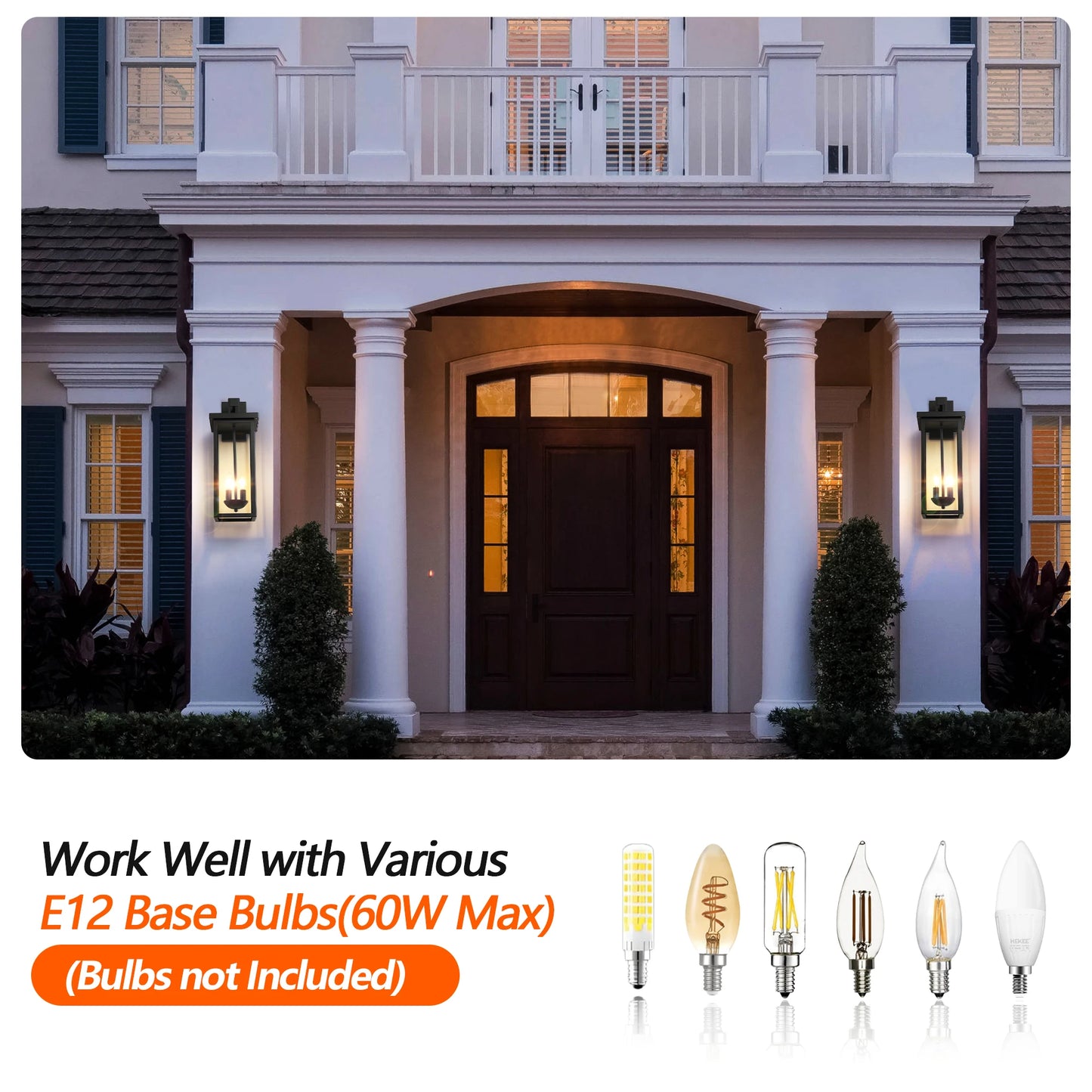 ARLGSITE Outdoor Wall Lantern With Dusk To Dawn Sensor And Clear Glass Panels