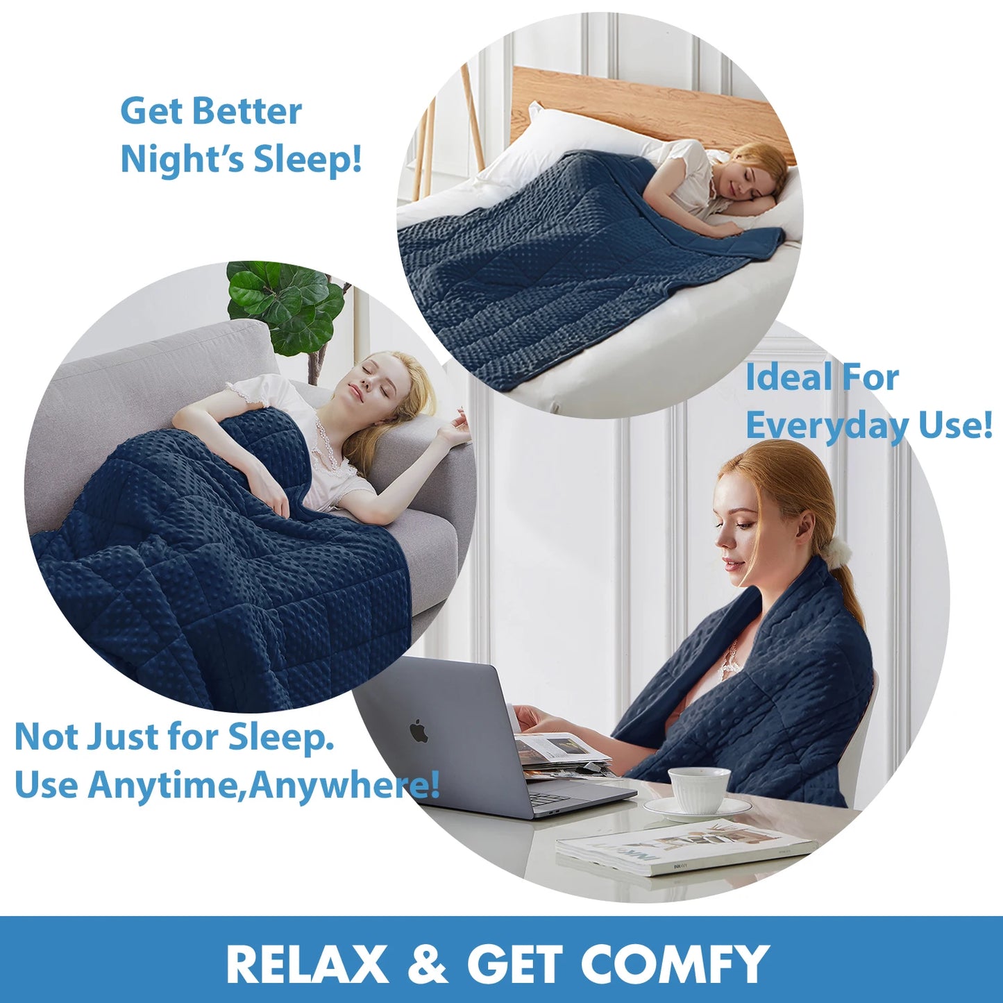Huloo Sleep Weighted Blanket for Sofa and Bed Comfort