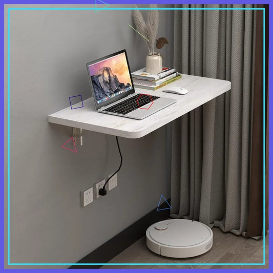 31'' Wall Mounted Folding Table, Drop Leaf Desk for Laundry Room, Home Office, Small Space (White)