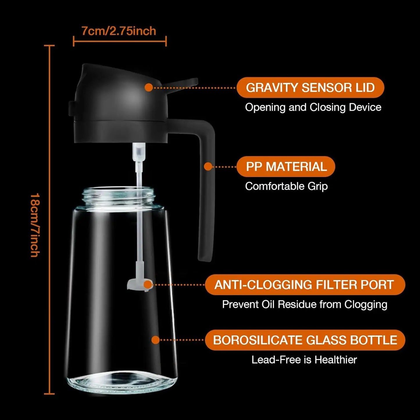 Oil Sprayer Dispenser 2 In 1 Olive Oil Bottle Kitchen