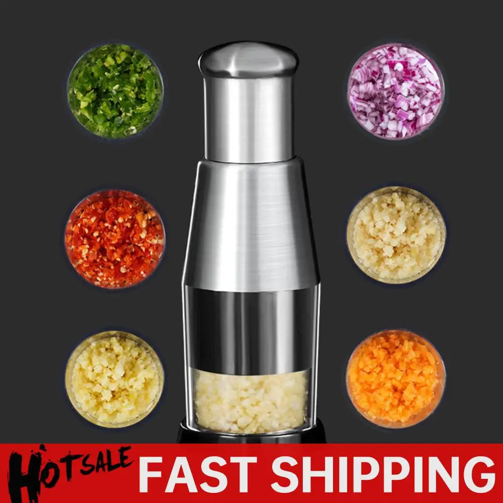 Alloet Stainless Steel Manual Garlic Mincer and Vegetable Chopper