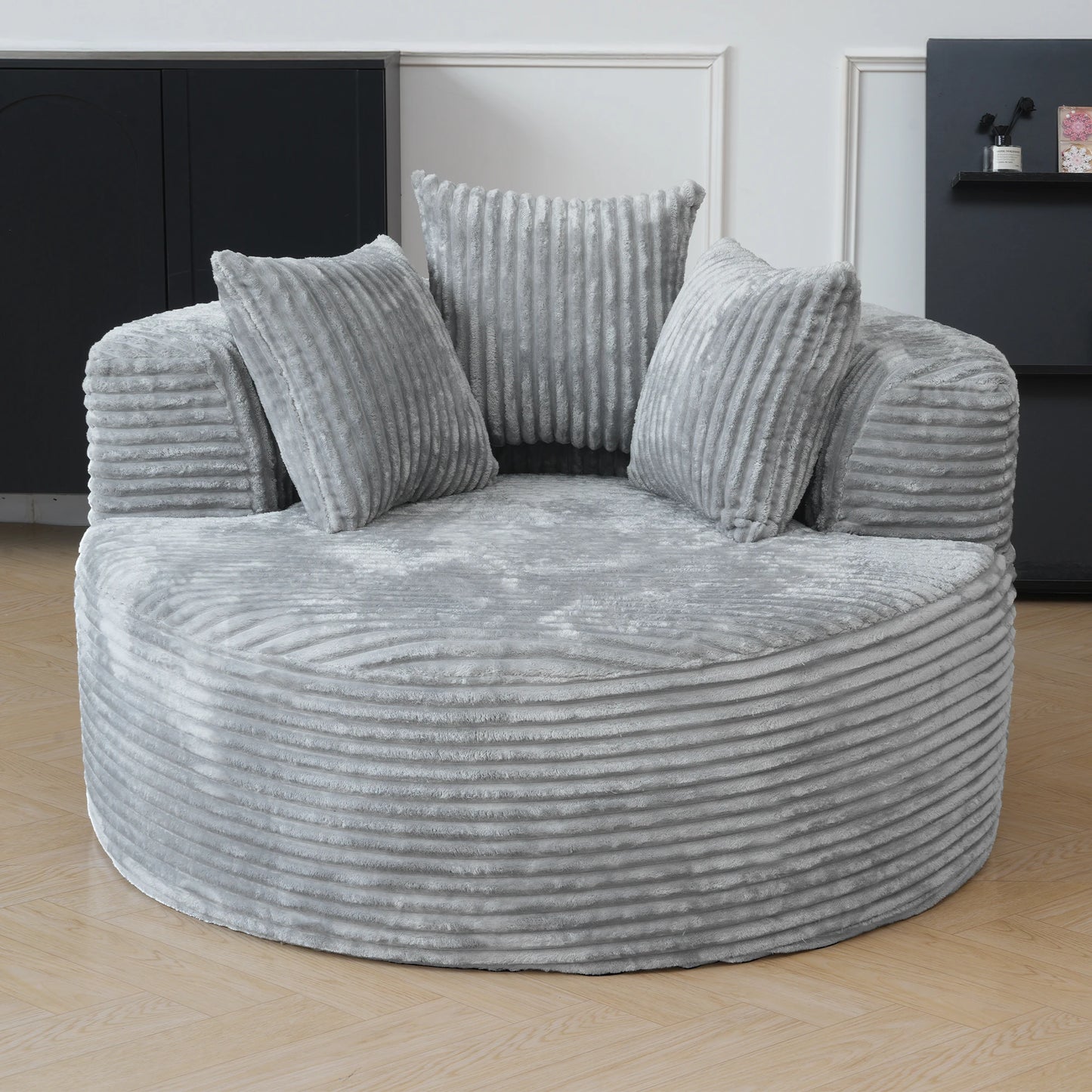 Sdorens Round Chair Lounge Chaise Cloud Boneless Modern Sofa Bed