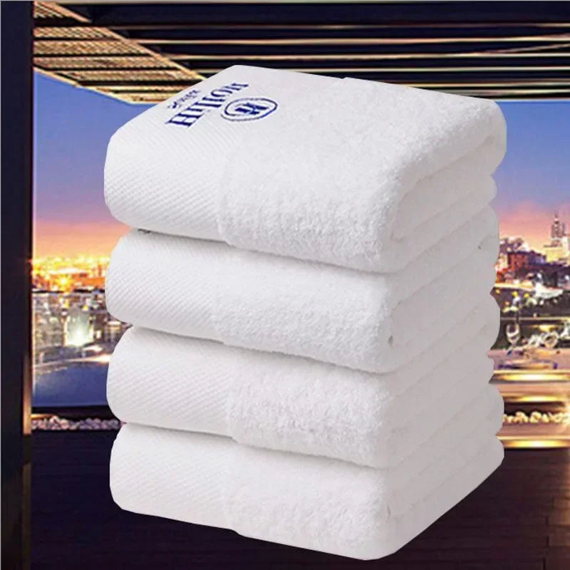 100% Cotton White Face Towel for Hotel Custom Embroidery Bath Towel Personalized Customized Beach Towel Corporate Gift With Logo