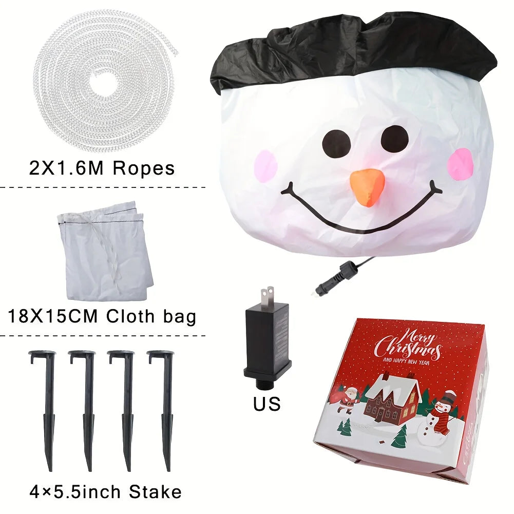 Inflatable Christmas Snowman with Built-in LED Lights for Outdoor Decorations
