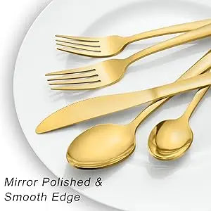 Premium Stainless Steel Flatware Set with Steak Knives Forks and Spoons
