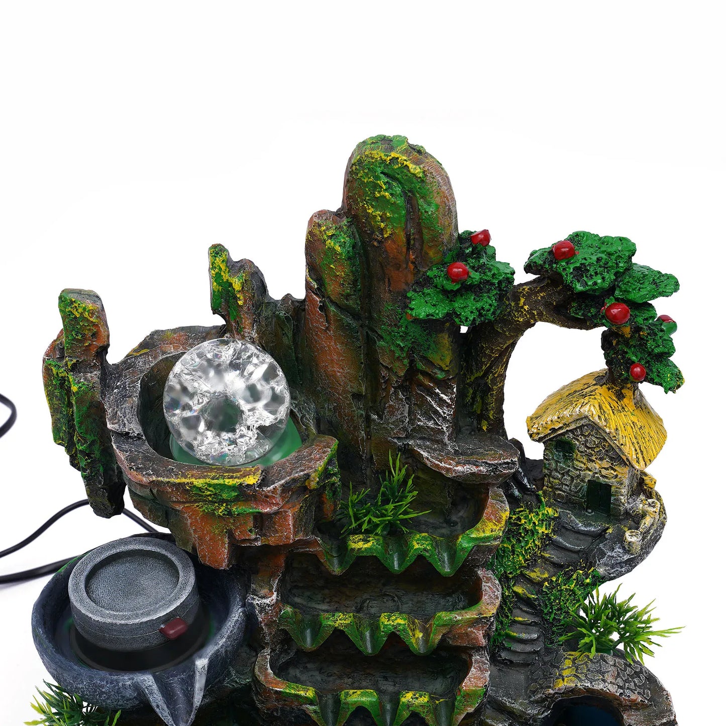 Feng Shui Desktop Water Fountain With Color Changing LED Lights