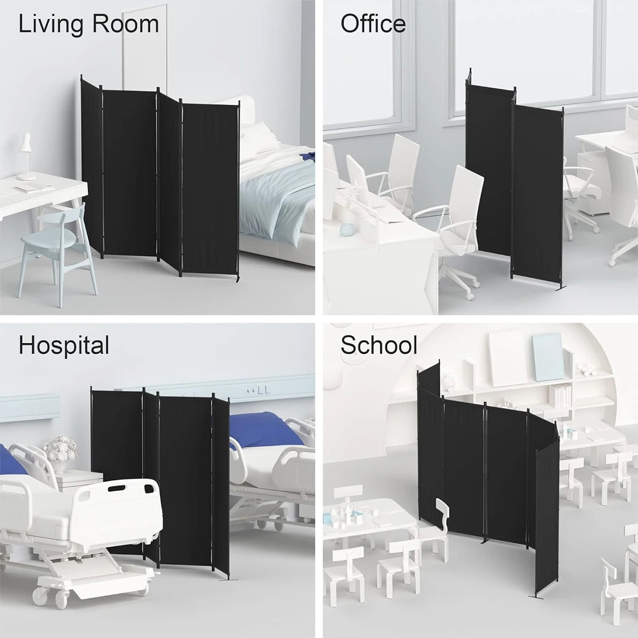 Portable Folding Privacy Screens Room Divider Foldable Wall Partitions