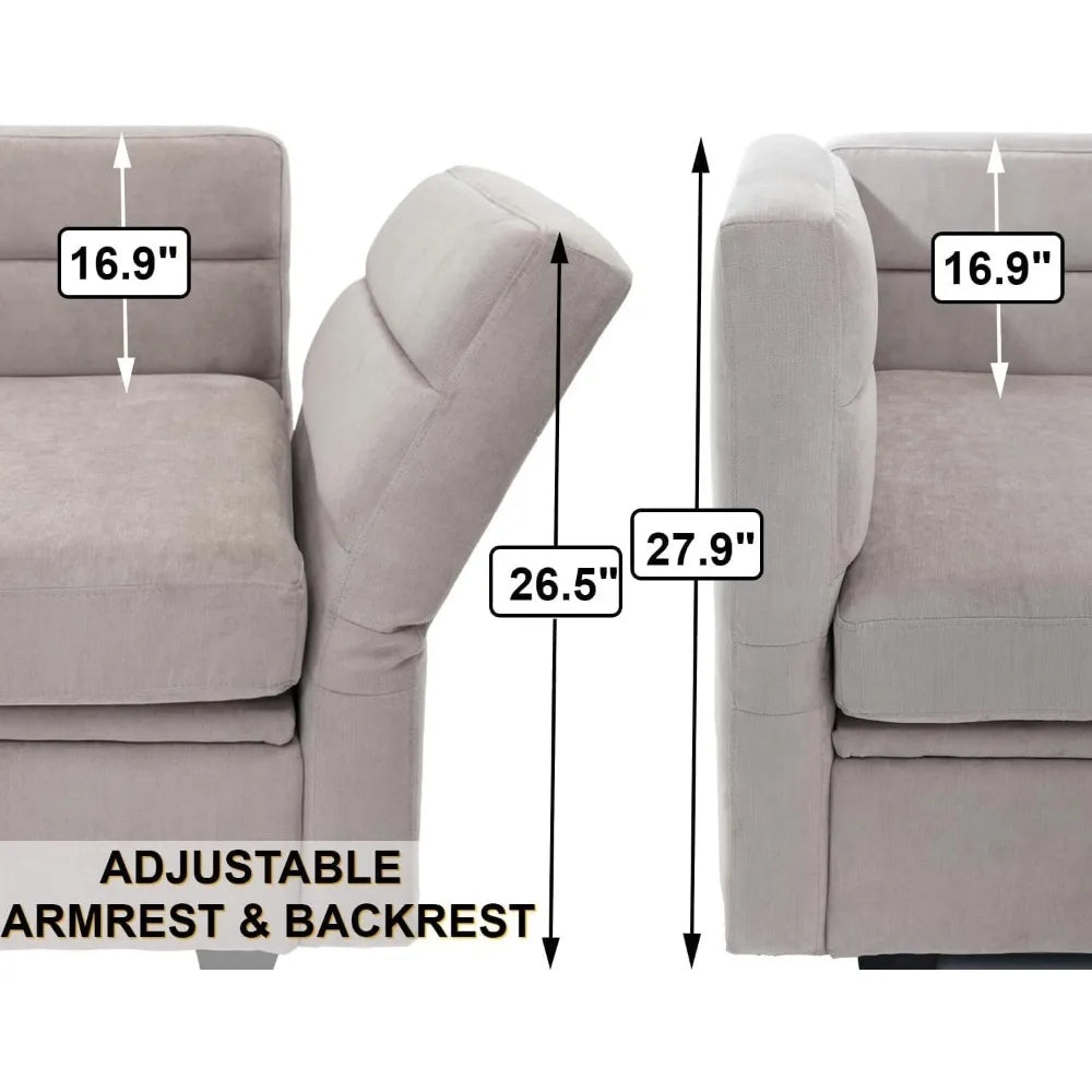 ZHUXIANG Loveseat Sofa With Storage Modular Sectional Reclining