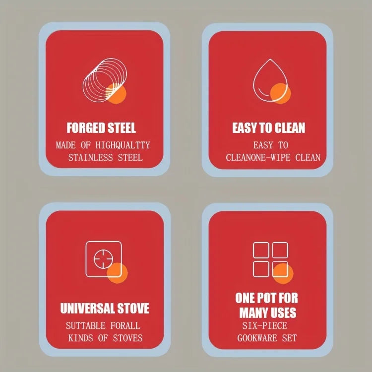 Stainless Steel Non-Stick Cookware Set For Kitchen Use