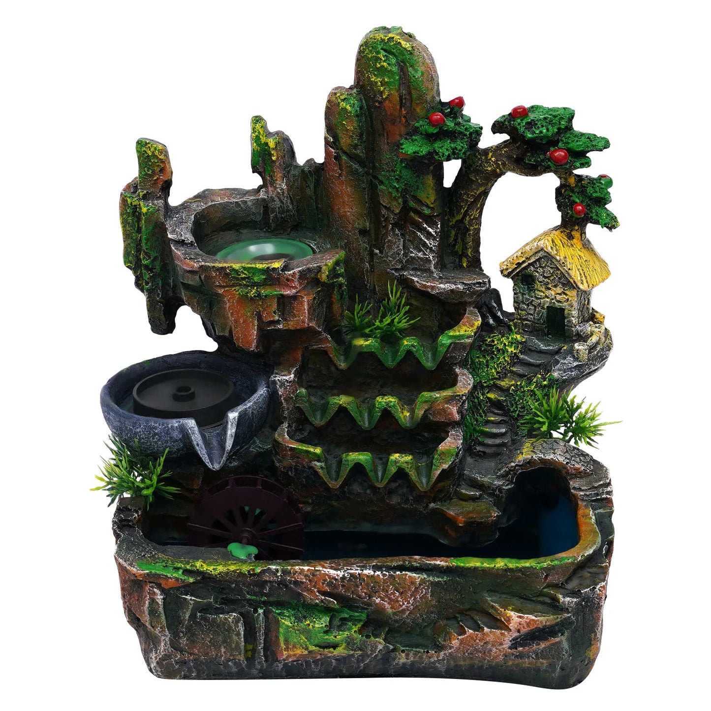 Feng Shui Desktop Water Fountain With Color Changing LED Lights