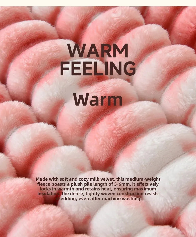 Flannel Blanket Queen Size Spring Autumn Warm Blankets for Bedgradient Color Soft Plush Sofa Throw Blanket
