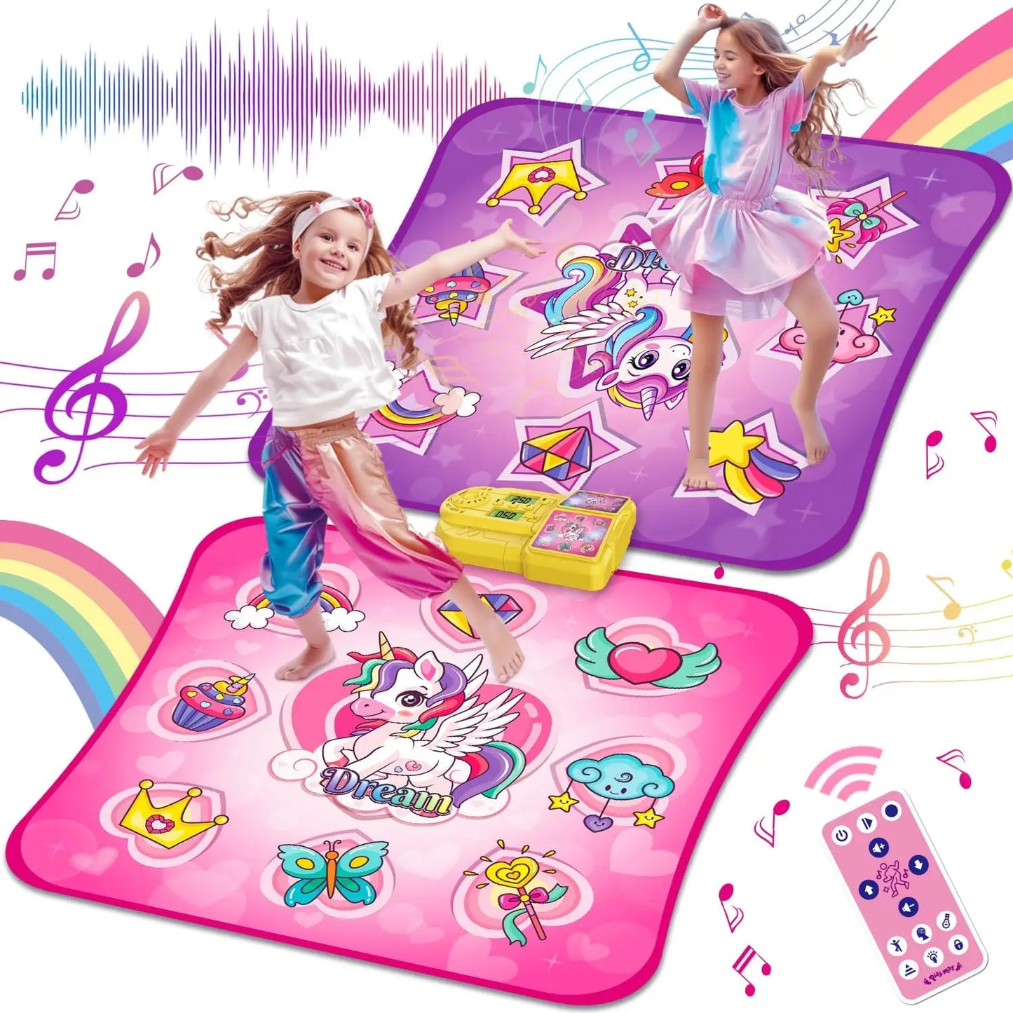 VATOS Unicorn Dance Mat Twin Pack For Kids 9 Level