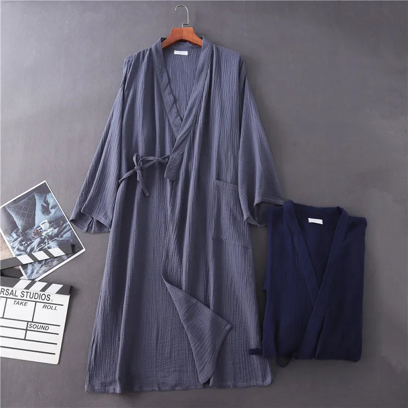 Cloud Cotton Story Japanese Kimono Robe For Couples Crepe Bathrobe