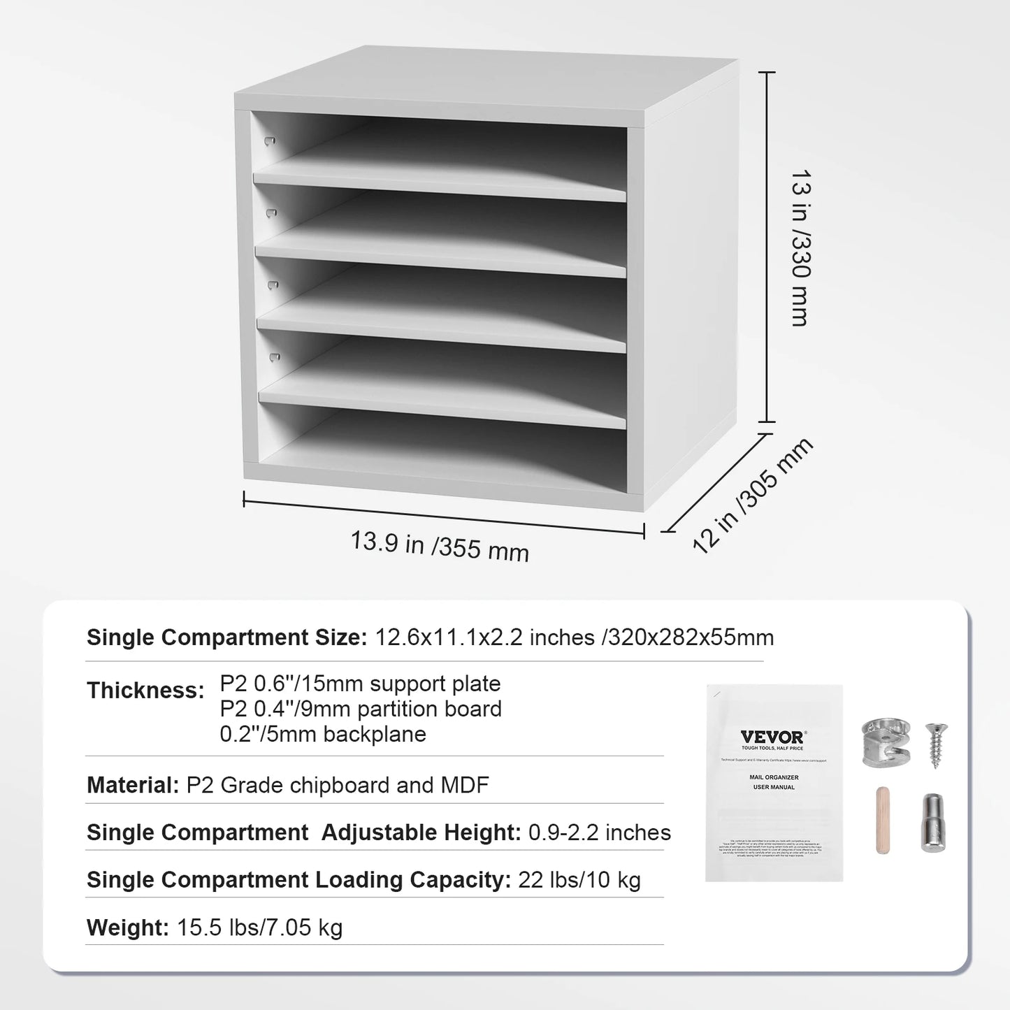 VEVOR Literature Organizers With Adjustable Shelves For Office