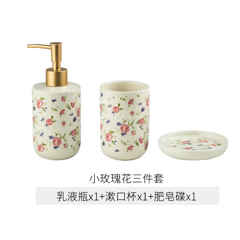 American Minimalist Ceramic Bathroom Wash Set Four Piece