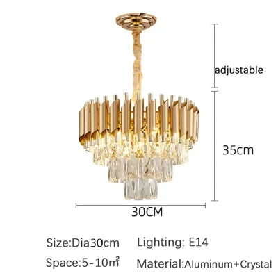 CHYMUIO LIGHT Creative Luxury Crystal Chandelier Pendant LED Light