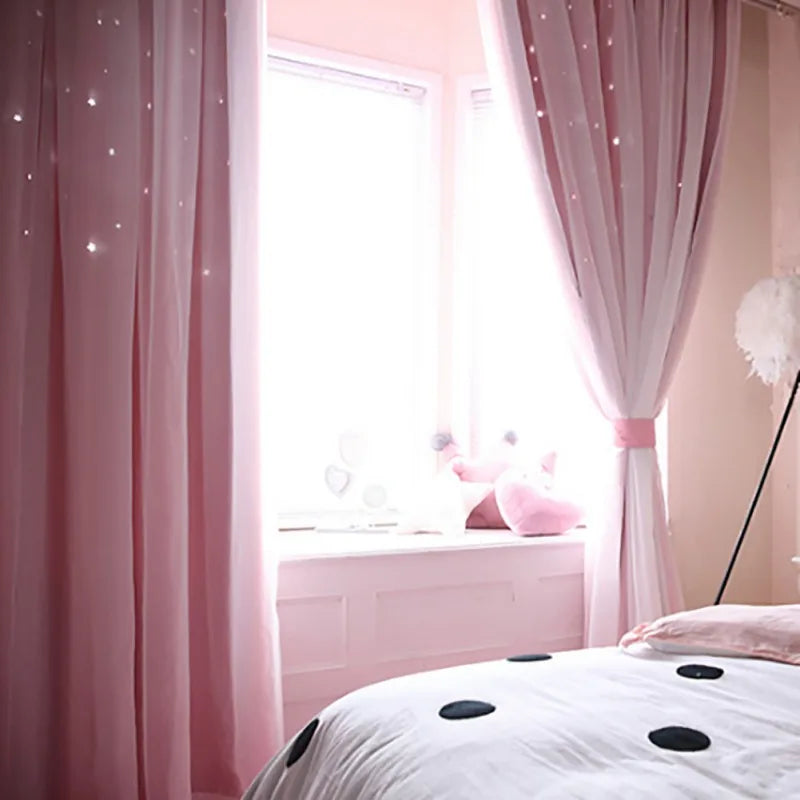 Guangdong Blackout Curtains For Bedroom And Living Room Star Cut Out Decor