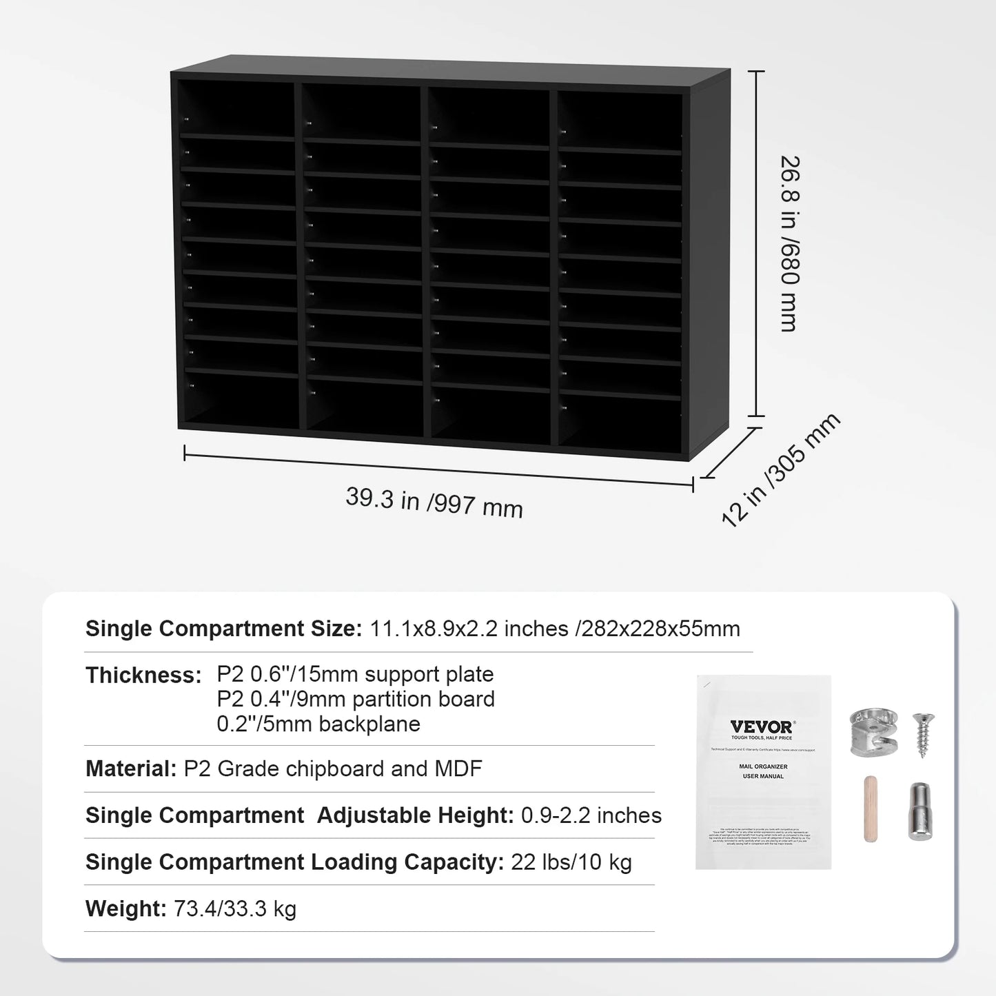 VEVOR Literature Organizers With Adjustable Shelves For Office