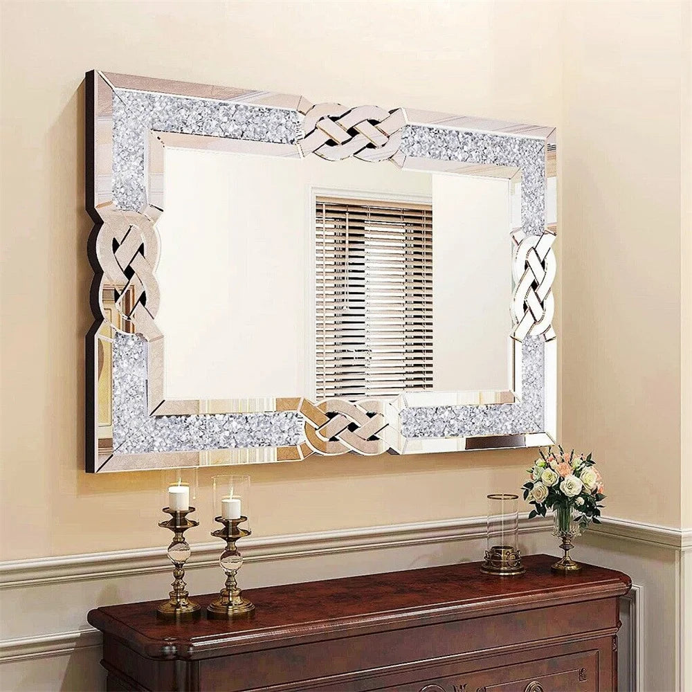 Crystal Crush Diamond Mirror Wall Decor For Bedroom Hallway Living Room