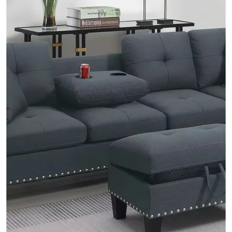 Oein Convertible Corner Sofa Modern L-Shaped Living Room Sectional