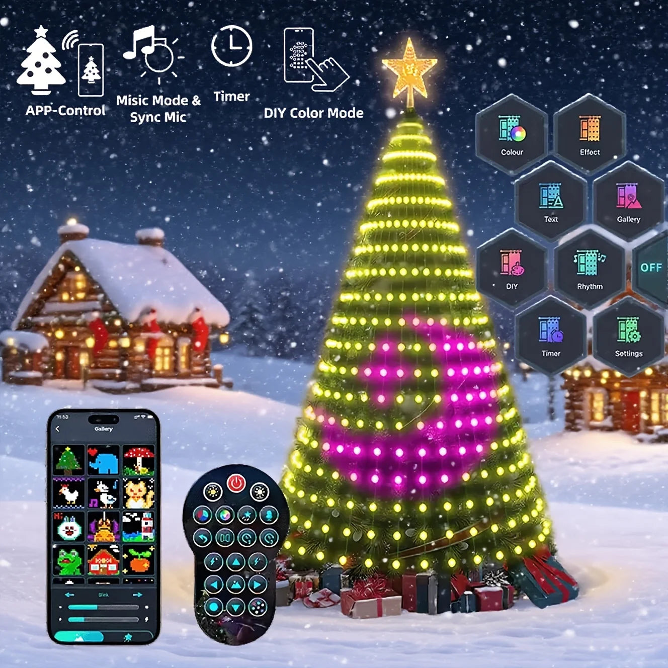 MIMIRGB Smart Christmas Tree Lights With App Control MusicSync IP67