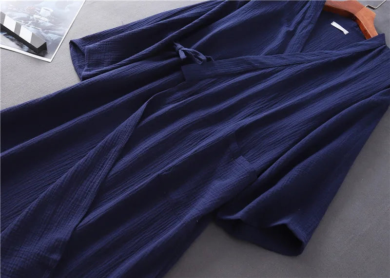 Cloud Cotton Story Japanese Kimono Robe For Couples Crepe Bathrobe