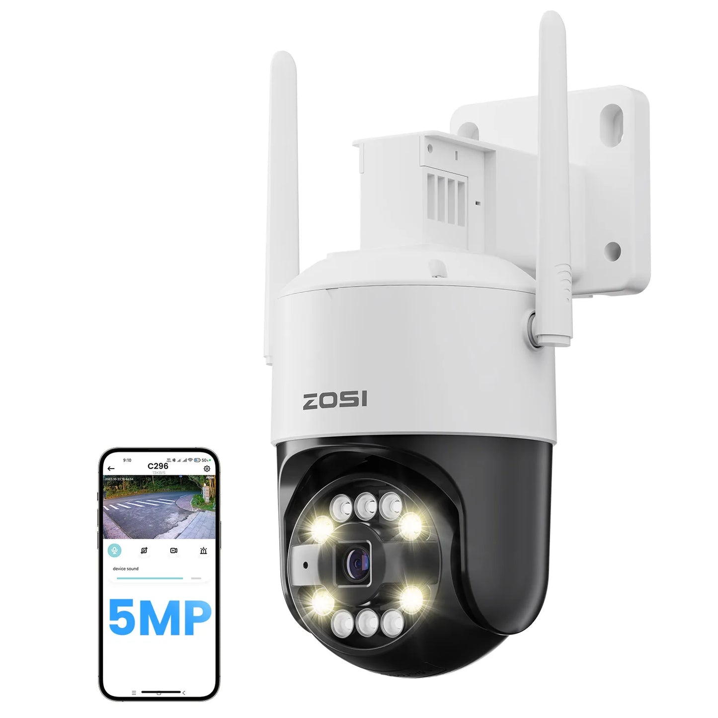 ZOSI C296 8MP 5MP WiFi6 PTZ Camera Outdoor AIDetectionEnhancement