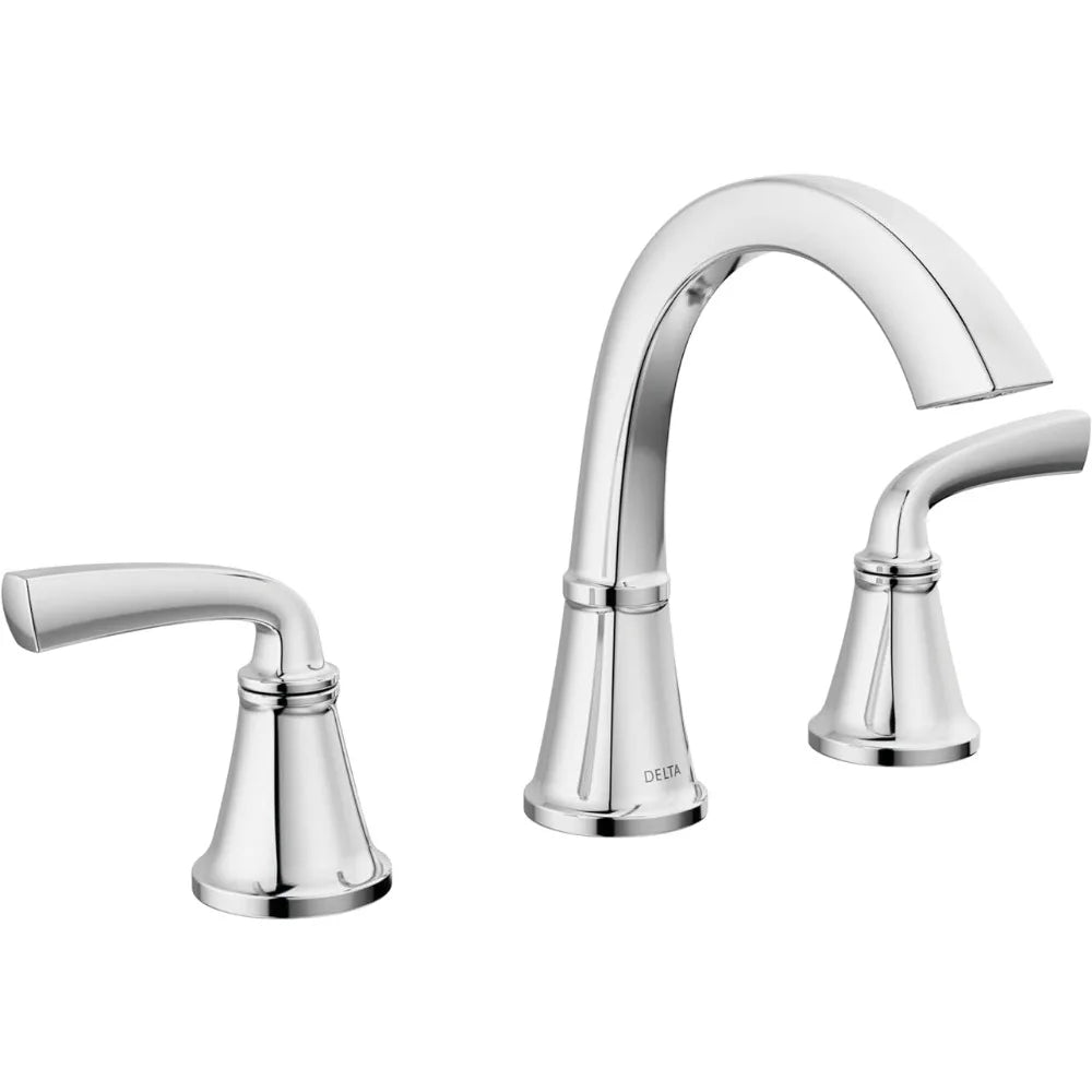 Washbasin Faucet Geist Widespread Bathroom Faucet Chrome Bathroom Faucets for Sink 3 Hole Wash Hands Drain Assembly Included