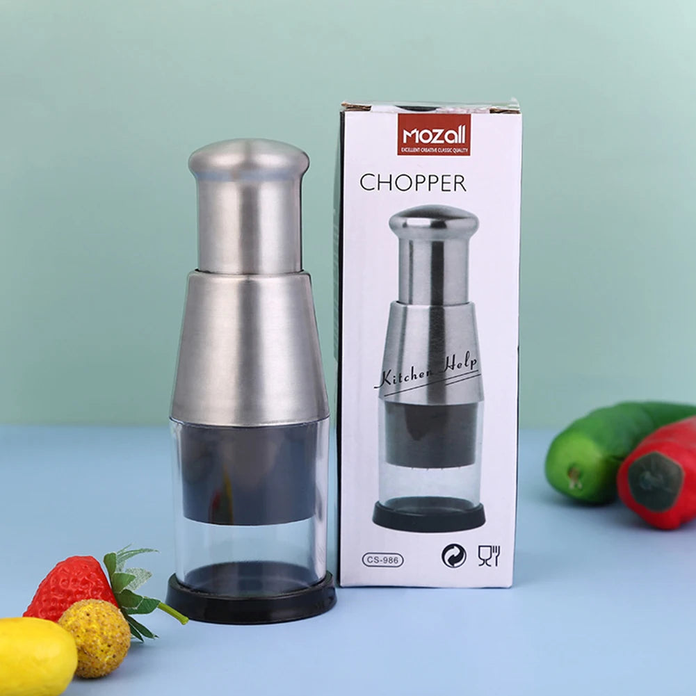 Alloet Stainless Steel Manual Hand Chopper Garlic Onion Veggie Mincer