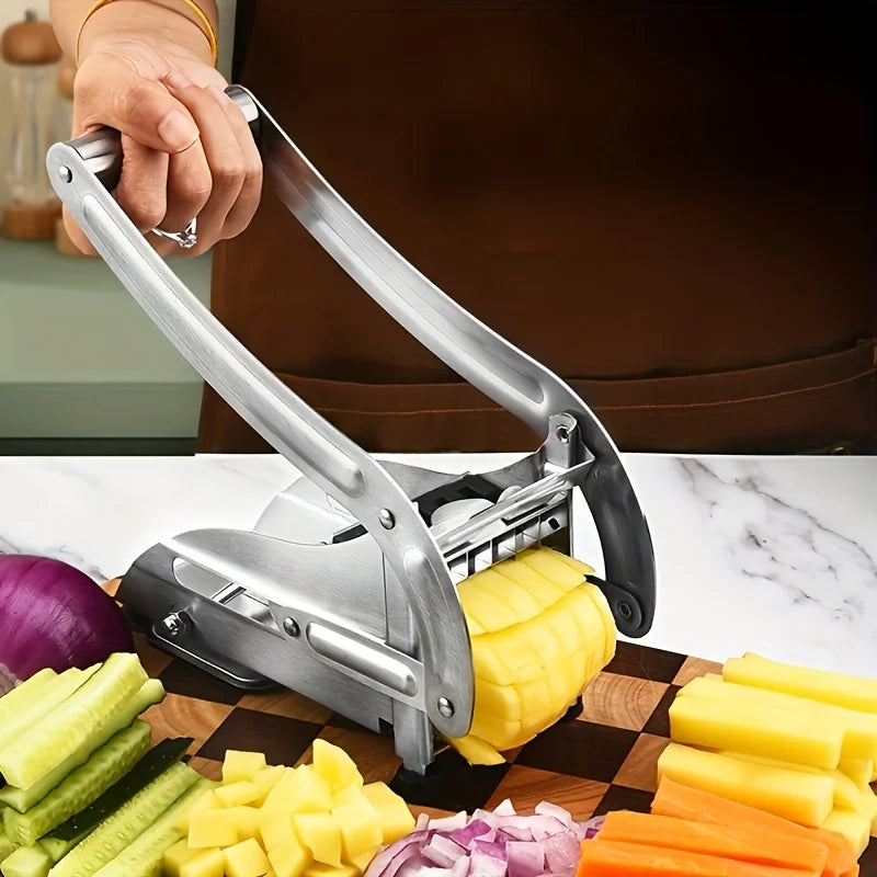 Manual Stainless Steel Vegetable Slicer With Square Blade For Potatoes