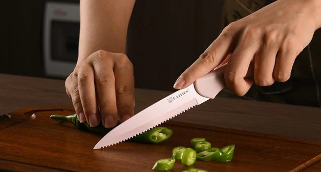 Katisun Knife Set With Blade Covers Carbon Steel Kitchen Tools
