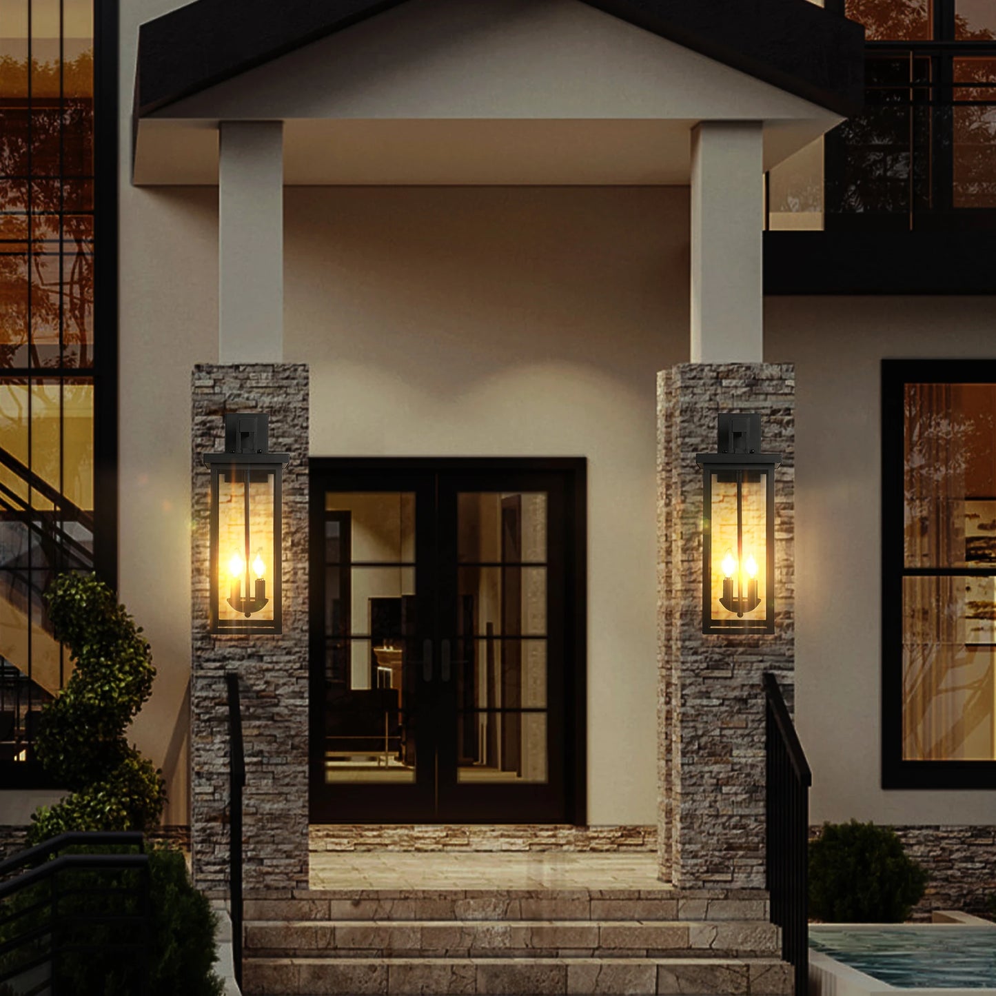 ARLGSITE Outdoor Wall Lantern Dusk To Dawn Sensor Matte Finish