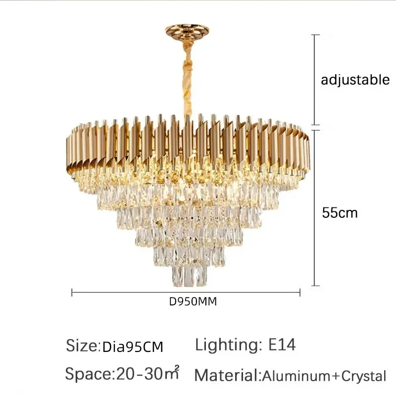 CHYMUIO LIGHT Creative Luxury Crystal Chandelier Pendant LED Light