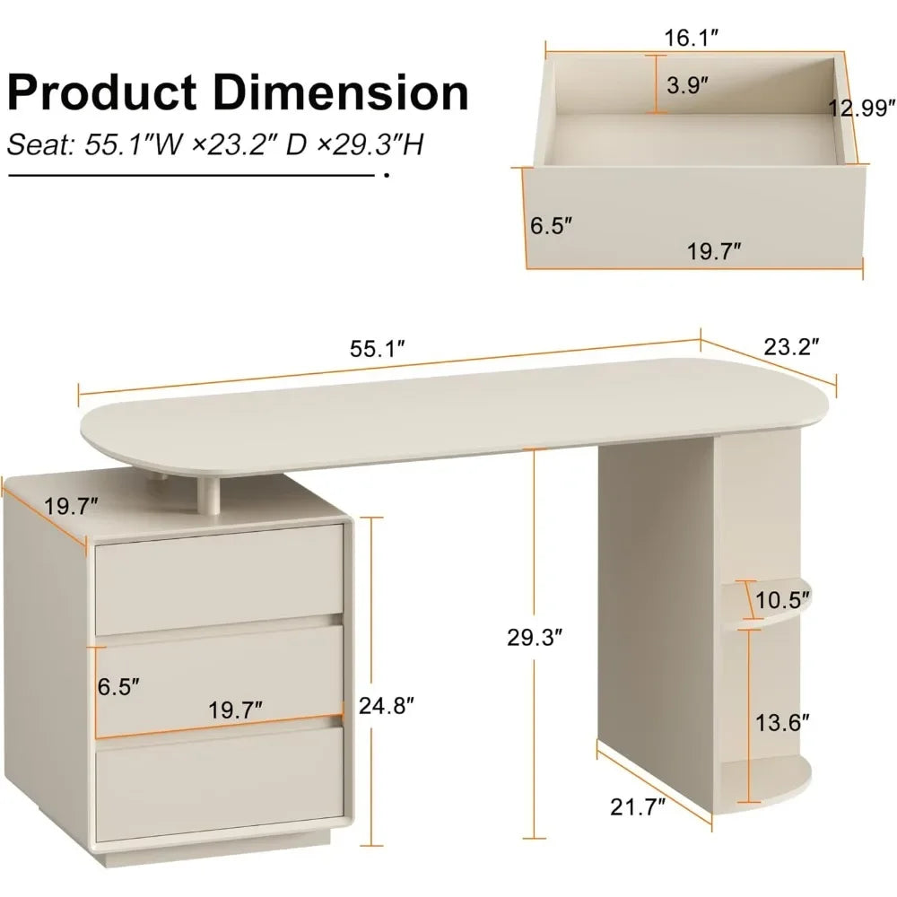 Ergonomic L Shaped Home Office Desk And Chair Set Storage