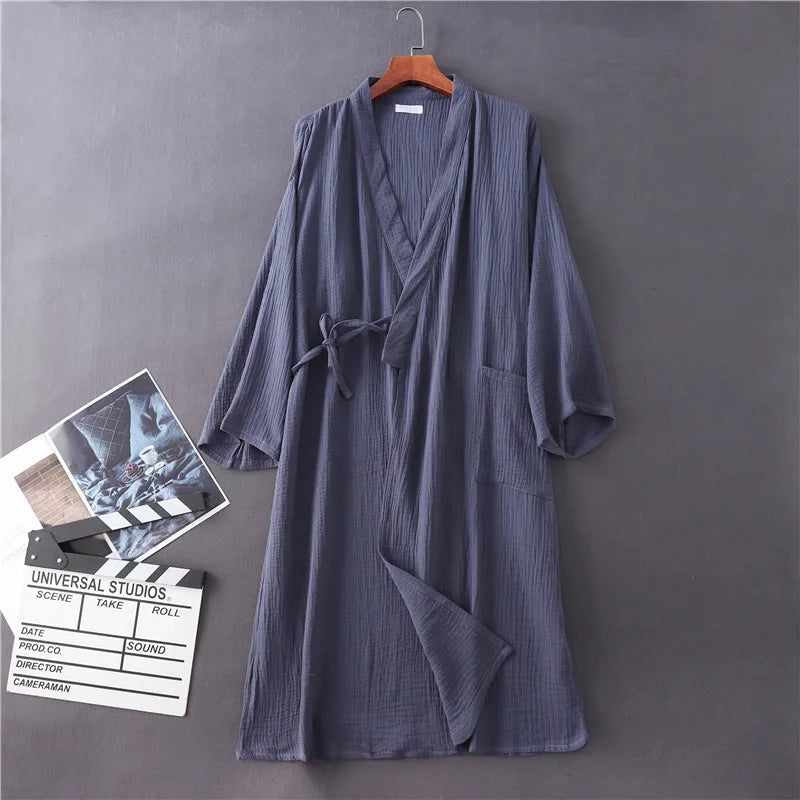 Cloud Cotton Story Japanese Kimono Bathrobe for Couples Sleepwear Crepe