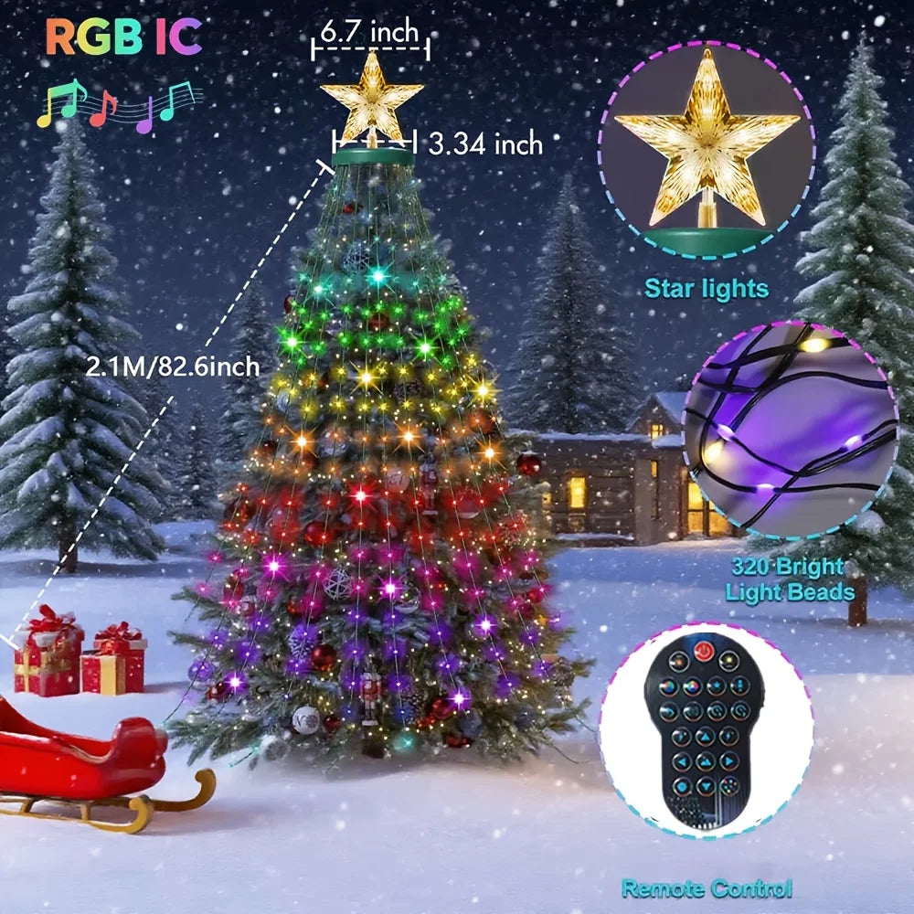 MIMIRGB Smart Christmas Tree Lights With App Control MusicSync IP67