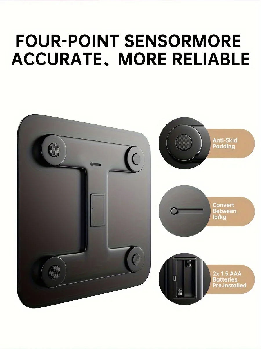 Premium Digital Bathroom Scale 396lb Capacity, High-Precision LCD Display, Ultra-Wide Platform, Room Temperature Sensor