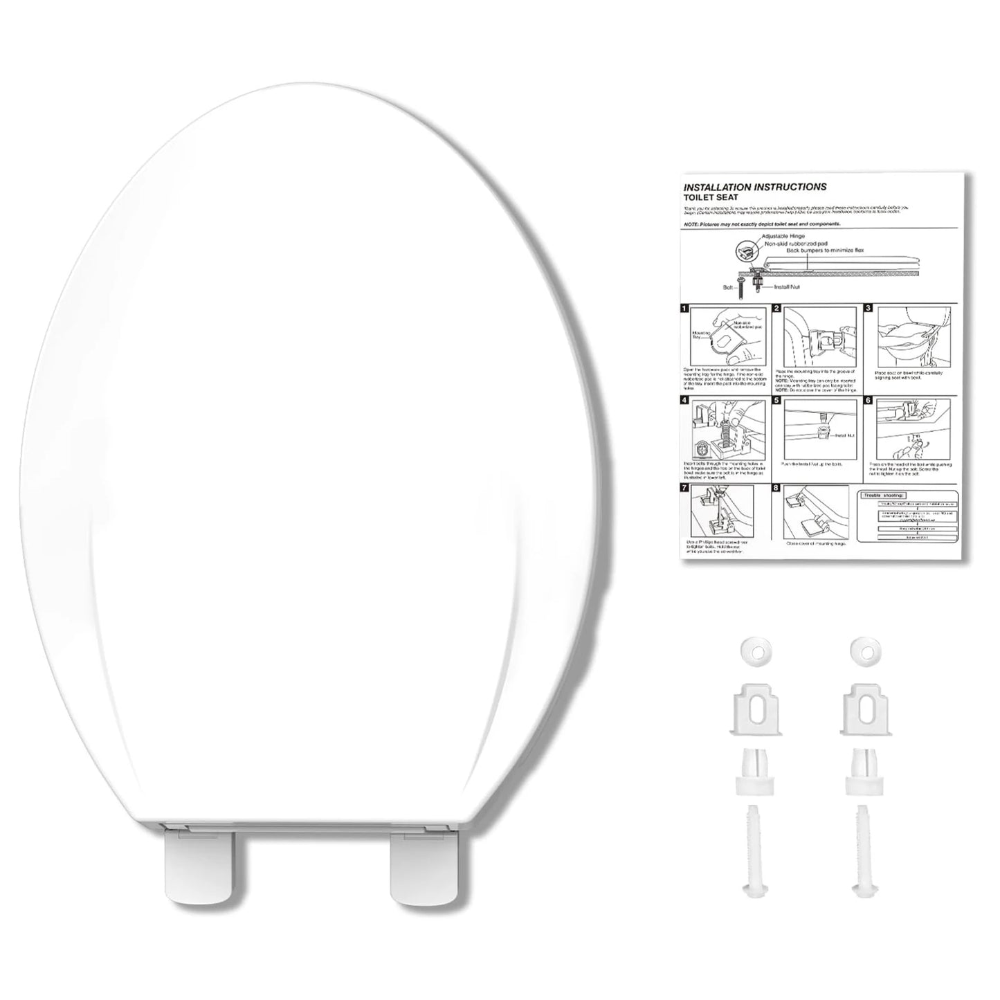 HobbyLane Elongated Toilet Seat With Soft Close And Quick Release