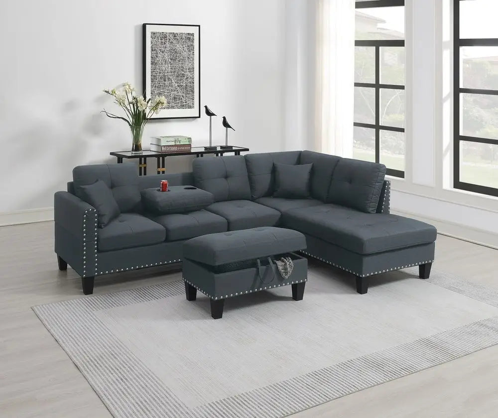 Oein Convertible Corner Sofa Modern L-Shaped Living Room Sectional