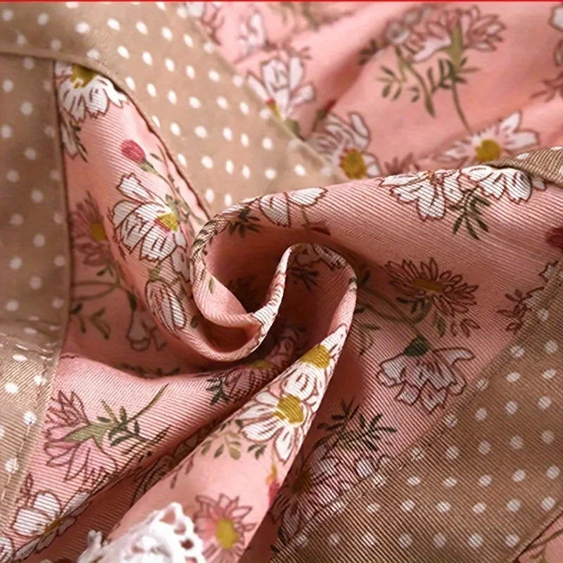 Canvas Floral Hooded Apron Waterproof Oil Resistant Workwear
