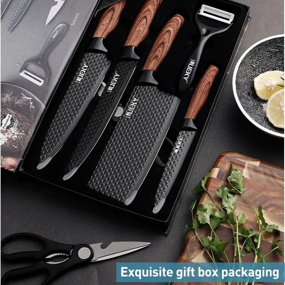 MDHAND 6 Piece Stainless Steel Kitchen Knife Set For Restaurants