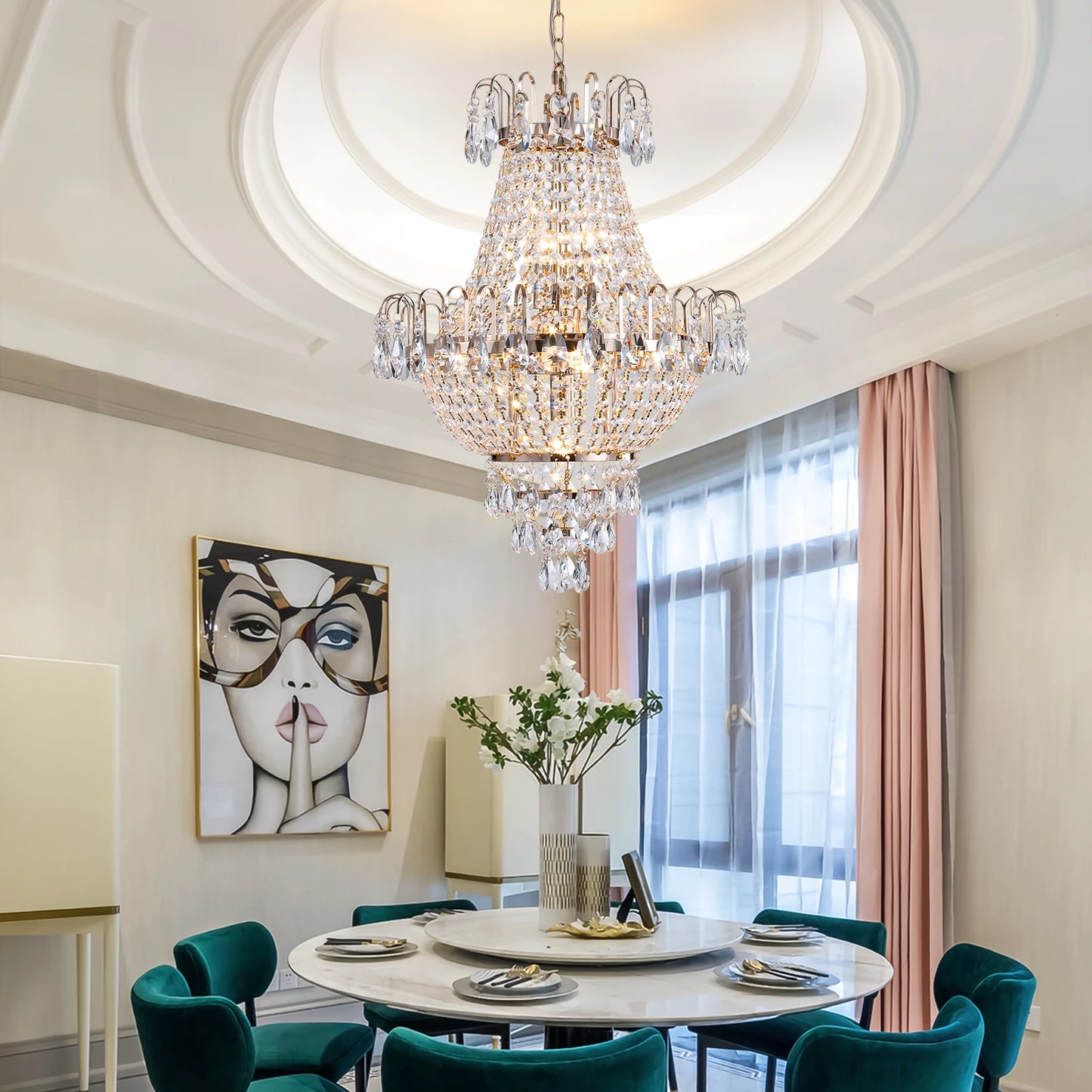 ARLGSITE Crystal Chandelier Pendant Light