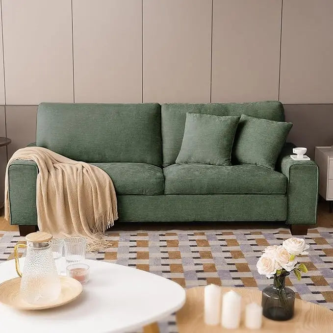 ZHUXIANG Modern Chenille Loveseat Sofa With Removable Cover