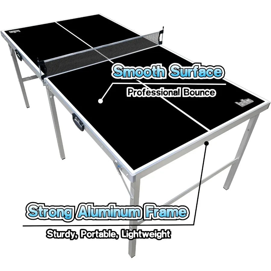 XMSJ PartyLife Portable Folding Ping Pong Table Indoor Outdoor LED