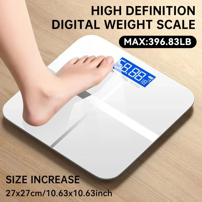 Premium Digital Bathroom Scale 396lb Capacity, High-Precision LCD Display, Ultra-Wide Platform, Room Temperature Sensor