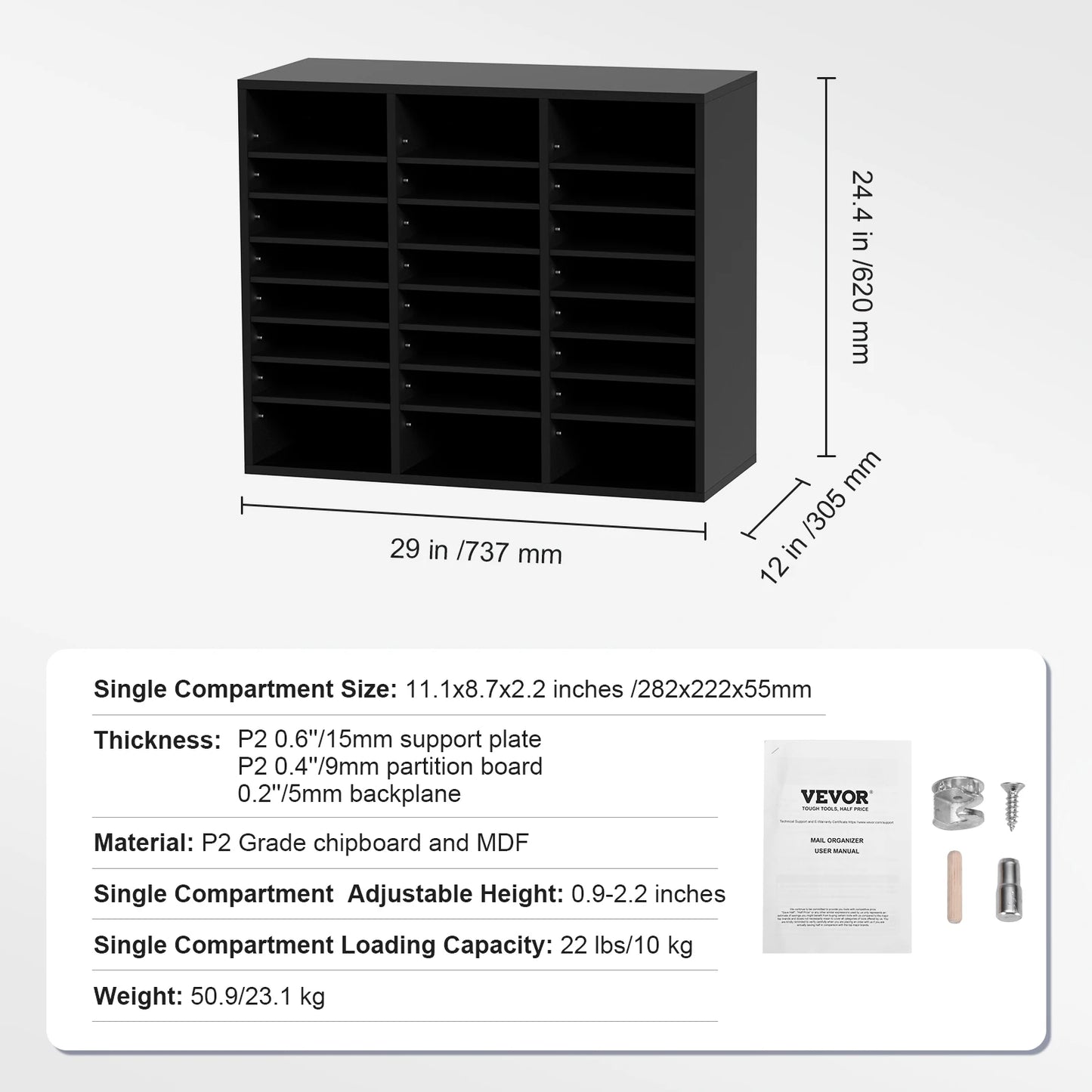 VEVOR Literature Organizers With Adjustable Shelves For Office