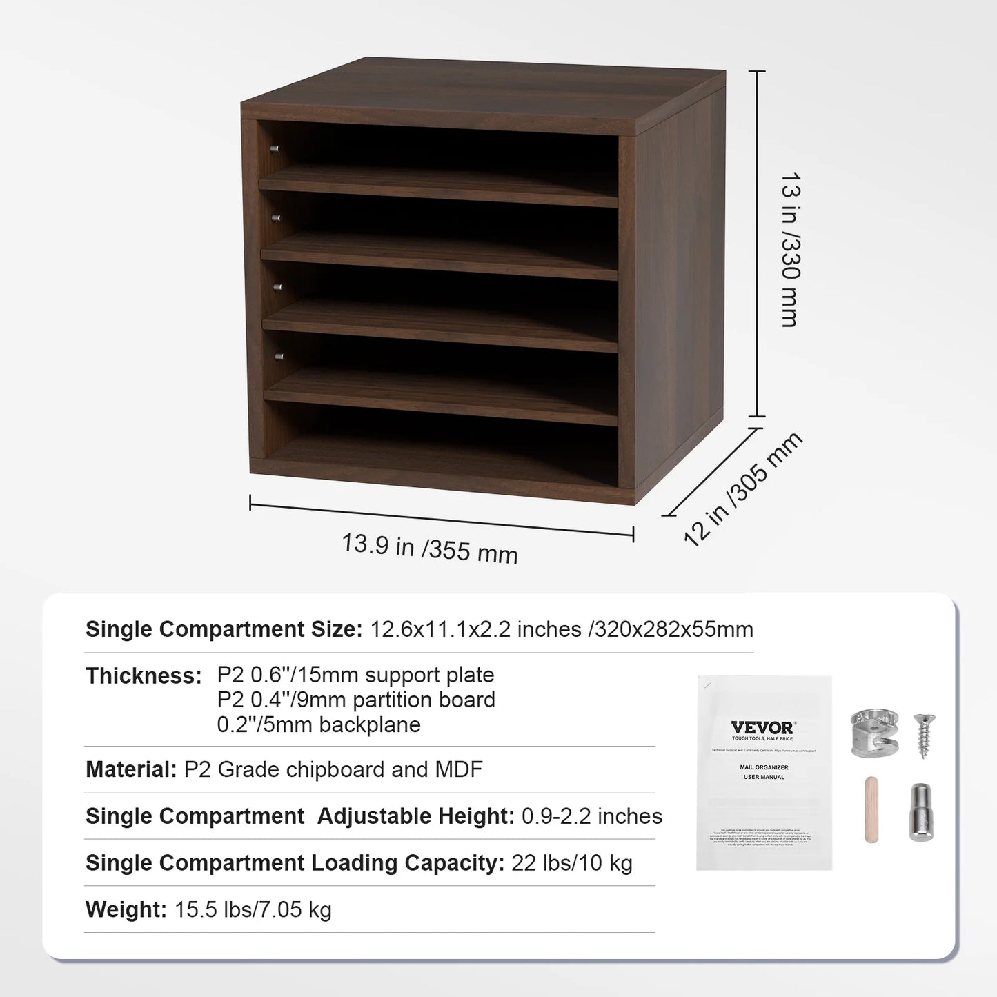 VEVOR Literature Organizers With Adjustable Shelves For Office