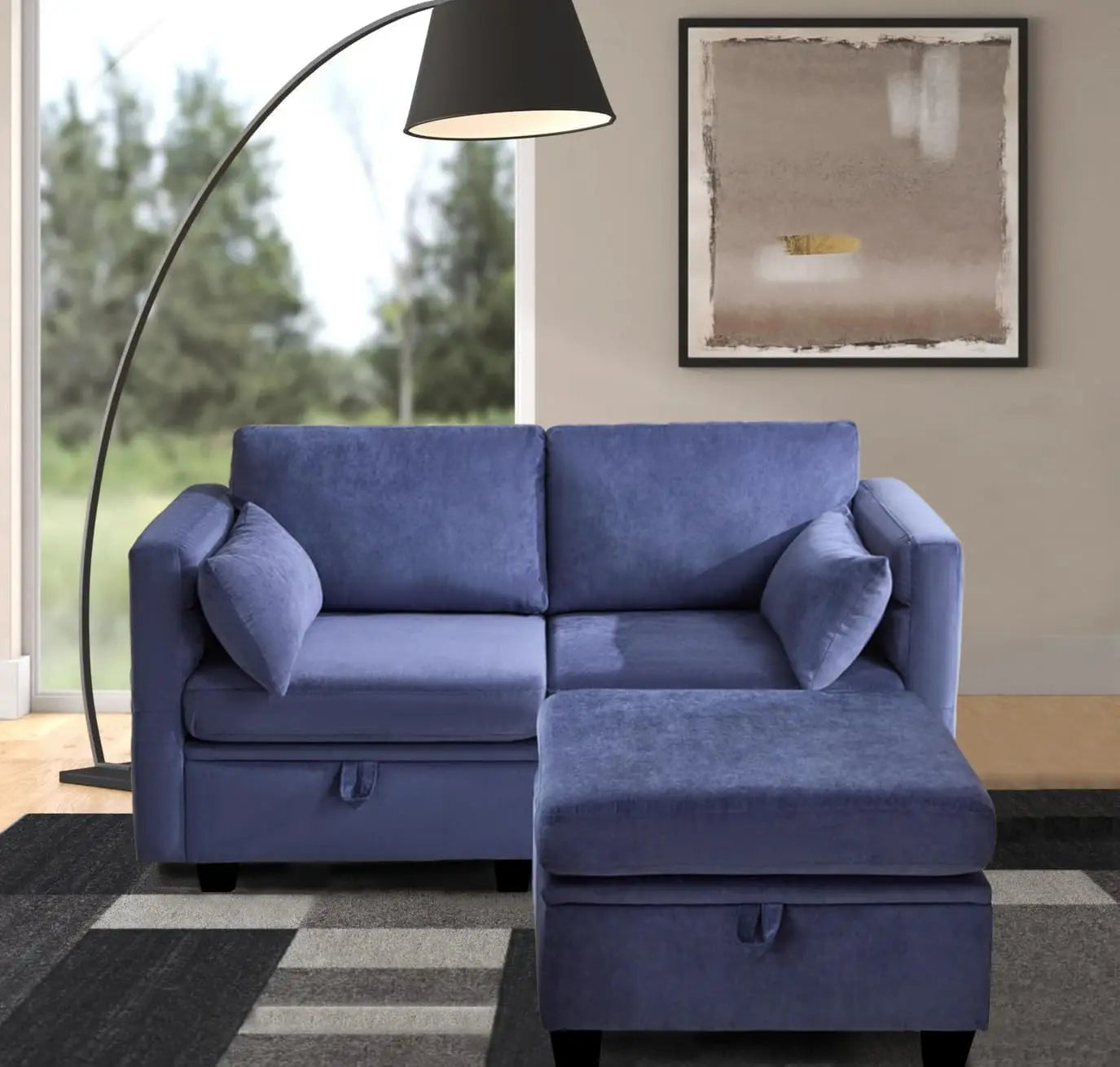 ZHUXIANG Loveseat Sofa With Storage Modular Sectional Reclining