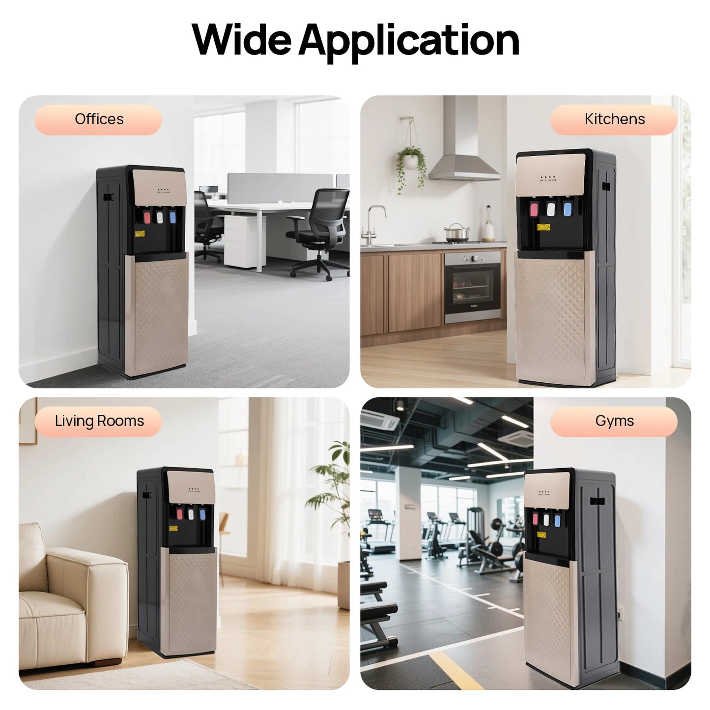 Bottom Load Water Dispenser Hot Cold 3 Temp Modes 500W Heating 90W Cooling